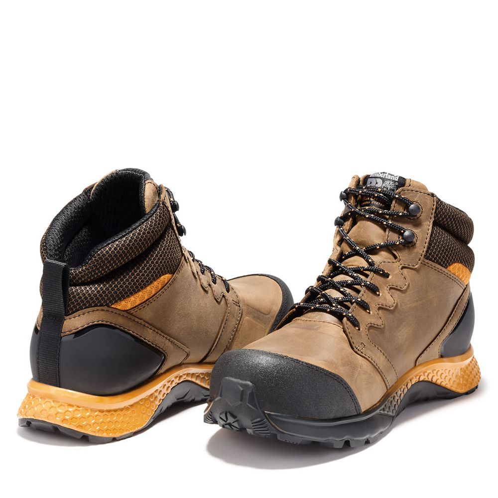 Bocanci De Muncă Timberland Barbati Maro/Negrii - Pro® Reaxion Comp Toe - Romania - WVICDY267